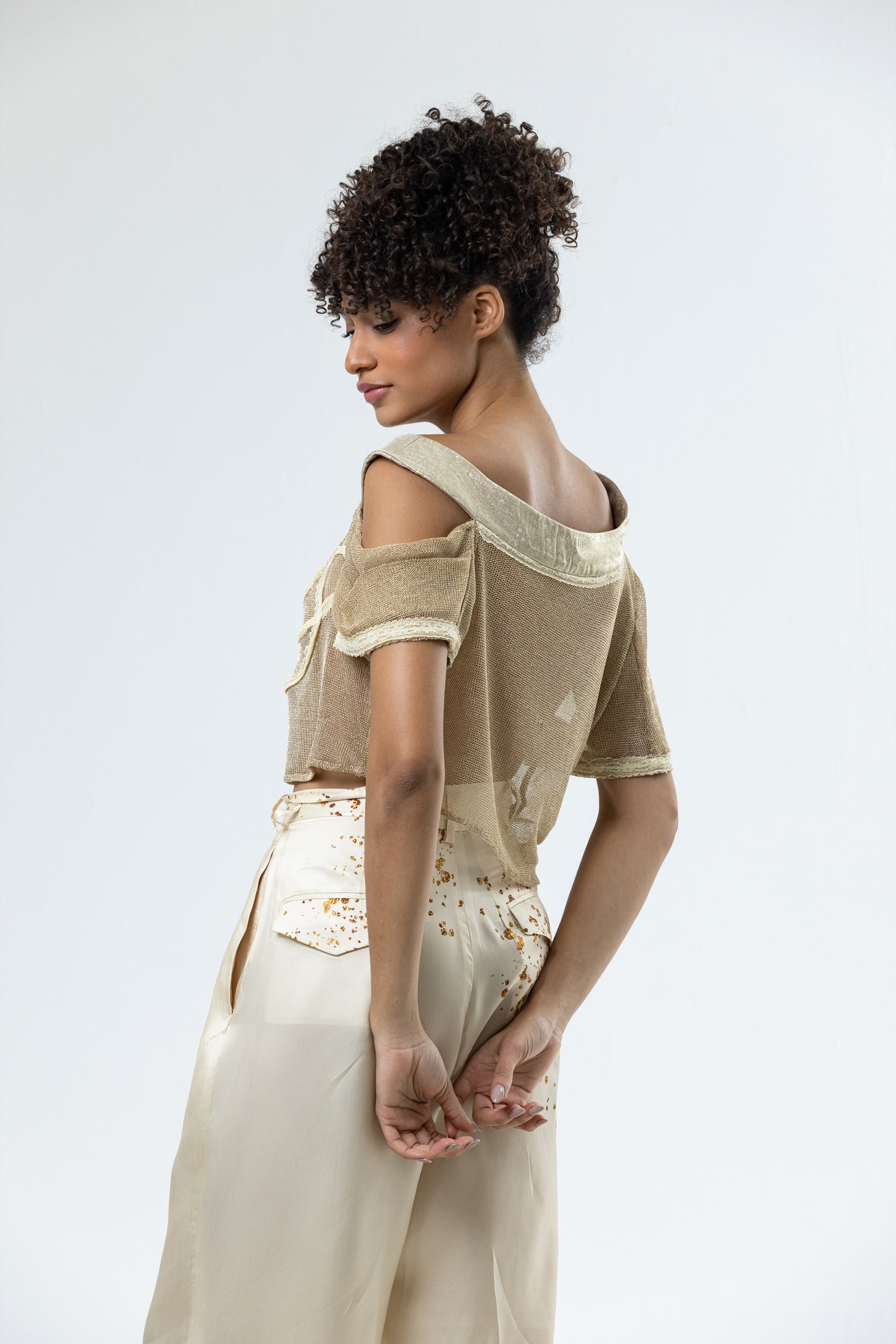 Draped Baseball Gold Top