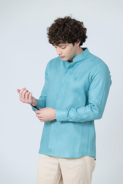CAMISA CONTINUO TURQUESA