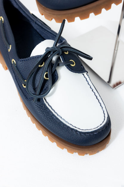 Coastal Navy Lug Boat Shoe