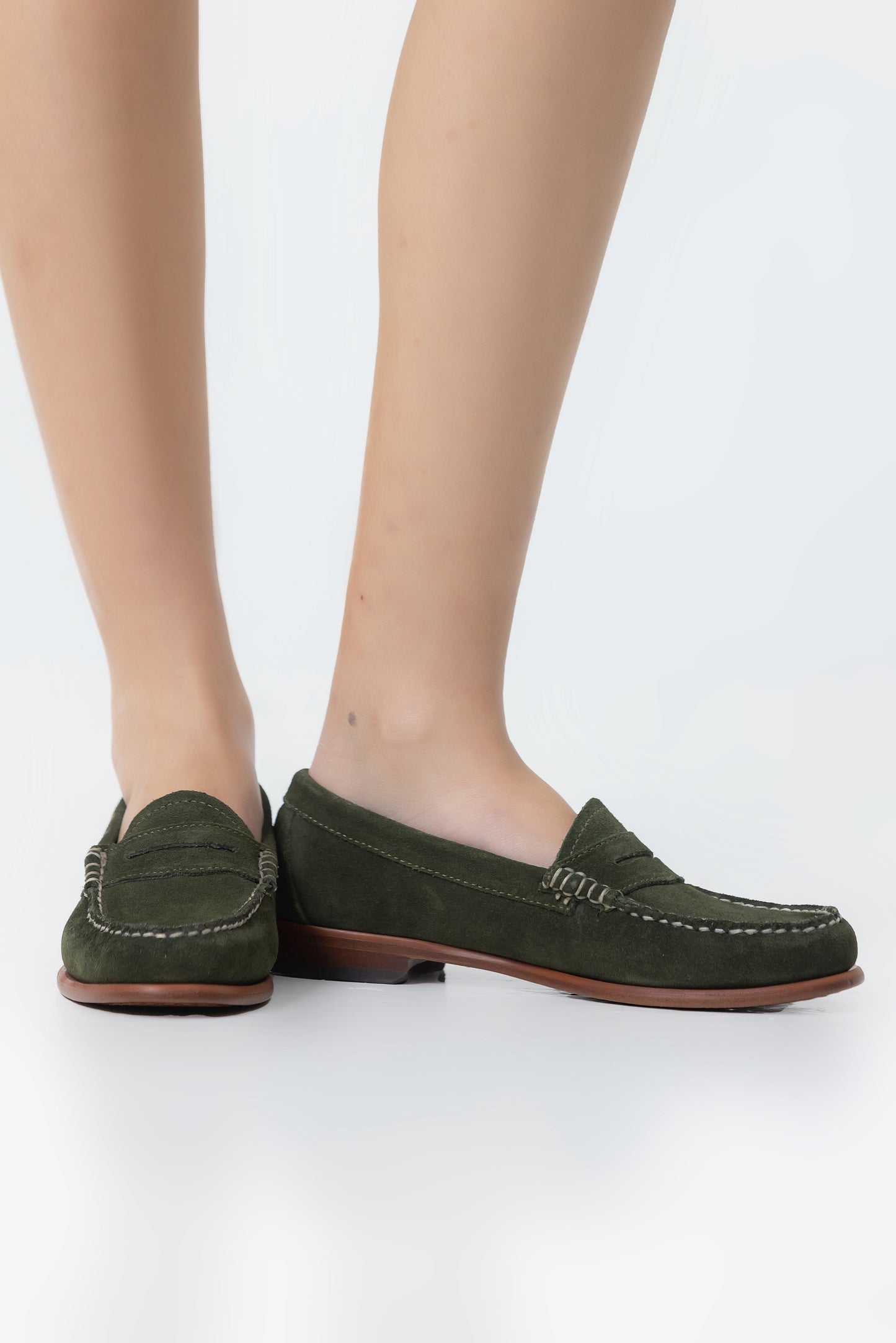 Green Suede Penny Loafer