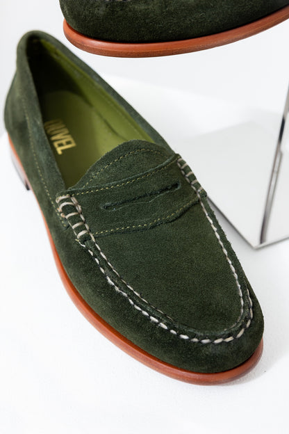 Green Suede Penny Loafer