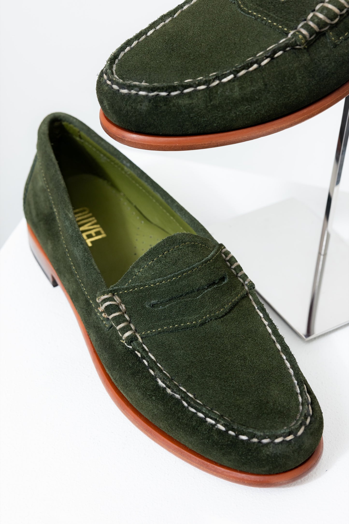 Green Suede Penny Loafer