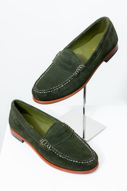 Green Suede Penny Loafer