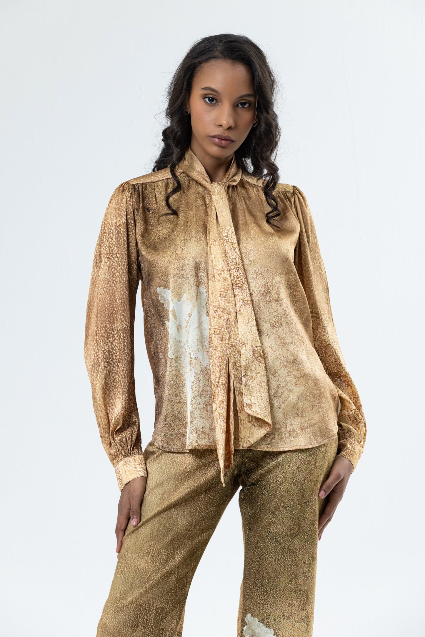 Little Platano League Bow Blouse