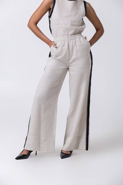 Nita Pant in Linen Crudo