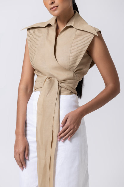 Pirámide top khaki