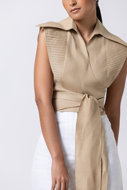 Pirámide top khaki