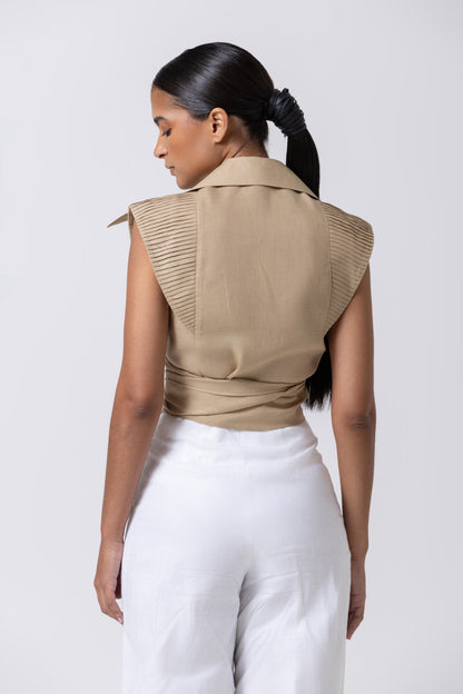Pirámide top khaki