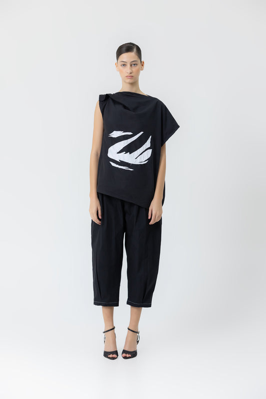 Rosario Asymmetric Denim Top
