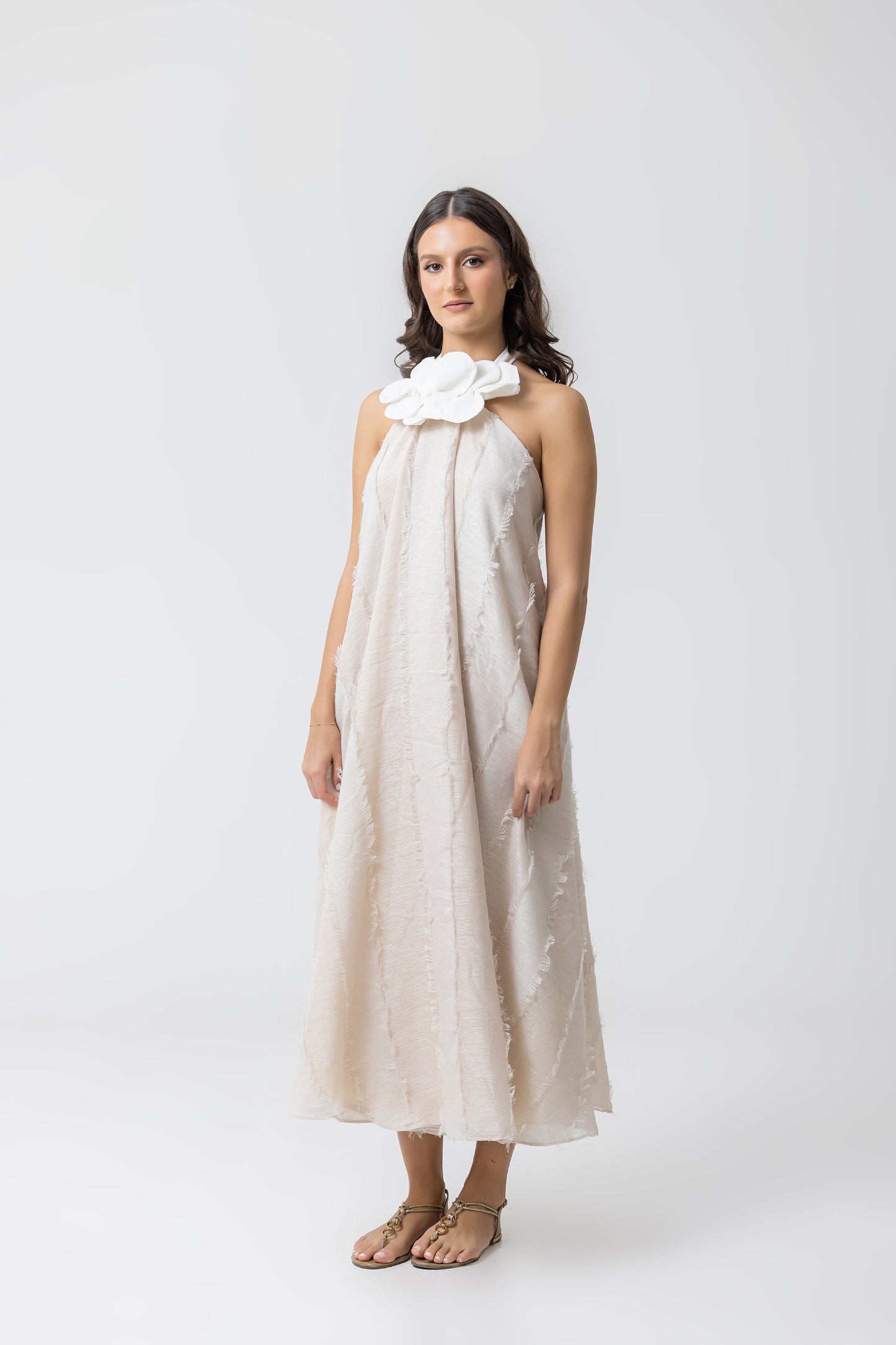 Califé Dress - Lino Offwhite