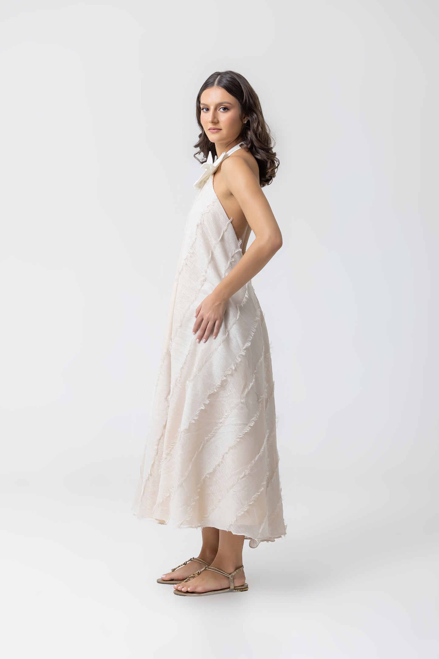 Califé Dress - Lino Offwhite