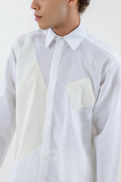 Color Block Linen Shirt