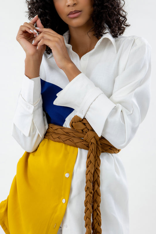 Color Block Shirt Dress