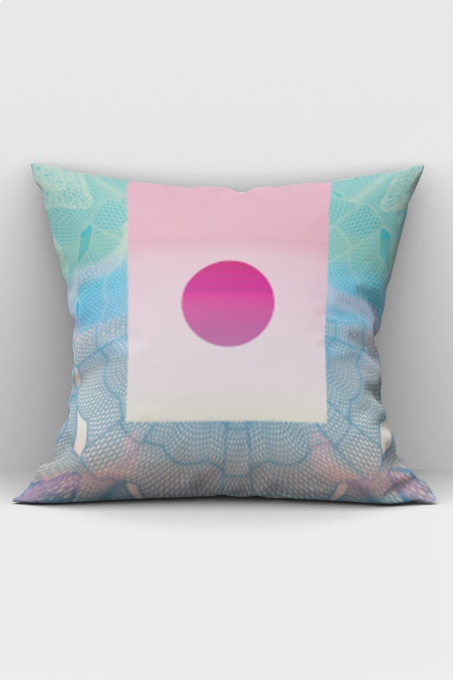 Bless My Funk Pillow - Magenta, green, blue & white.